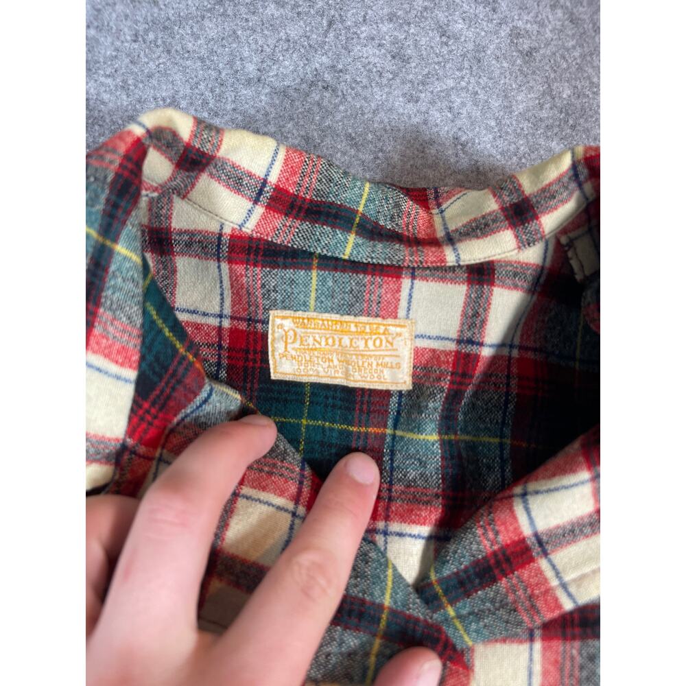 Vintage 50s Pendleton Blazer Jacket Womens Large Green Red Tartan Plaid Wool - Picture 3 of 7